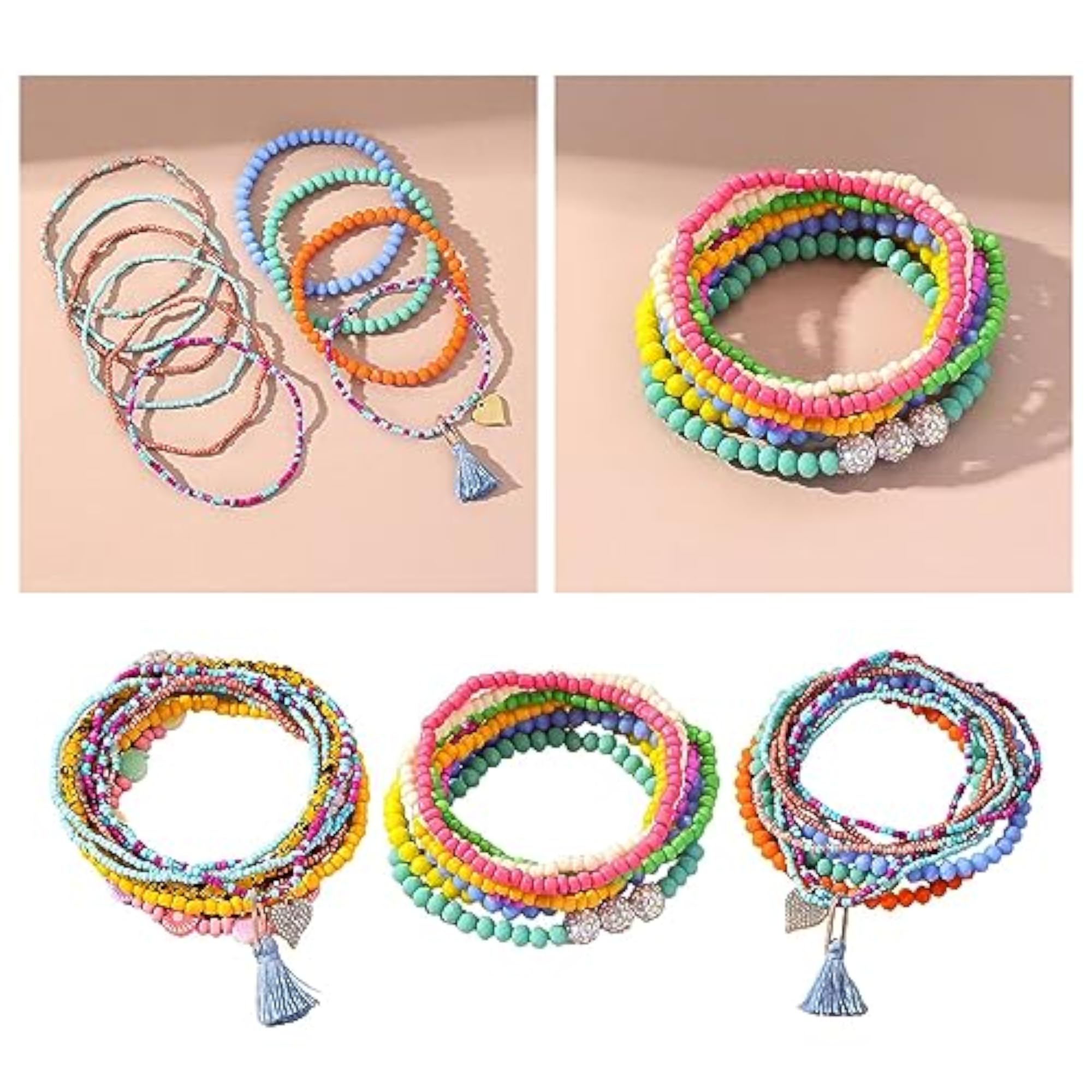 Boho Beaded Anklet Set for Vacation Beach, 11pcs
